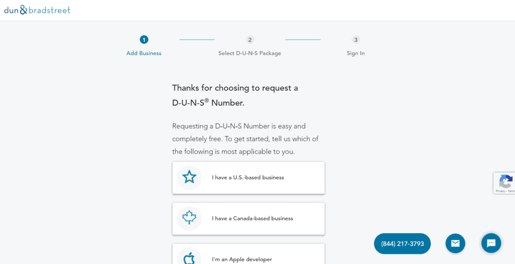 Get a new DUNS Number by applying