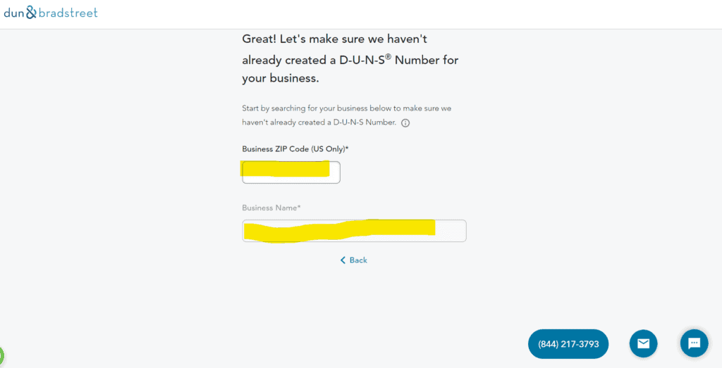 Search for your business entity in DnB